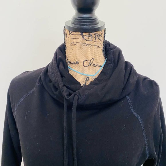 NUX Active Cowl Neck Mesh Netting Pullover Athleisure Sweatershirt Top Black - Picture 5 of 11